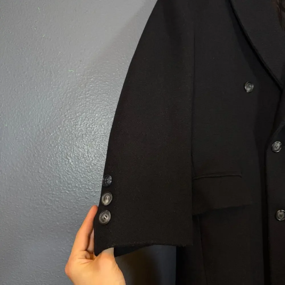 Oakton Ltd. 44r black 100% pure wool coat jacket vintage